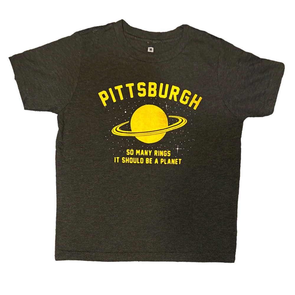 Pittsburgh Kids T-Shirt - Dark Gray with Yellow Print